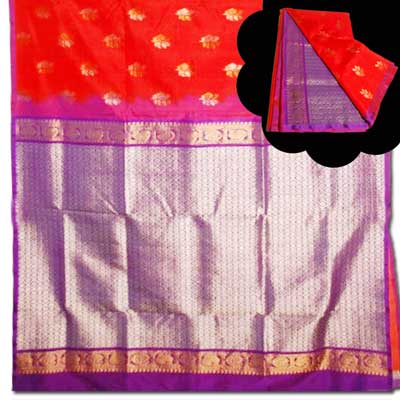 "Exclusive Royal Red color Venkatagiri pattu Saree -SLSM-2 - Click here to View more details about this Product